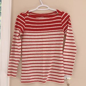 J Crew striped boatneck cotton shirt